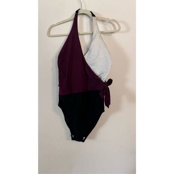 NWT Figleaves Colorblock Halter Swimsuit Womens 34DD - Picture 1 of 8